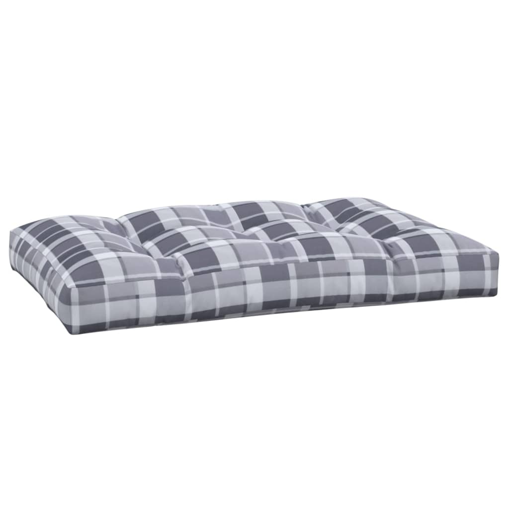 Cuscino per Pallet a Quadri Grigi 120x80x12 cm in Tessuto | homemem39