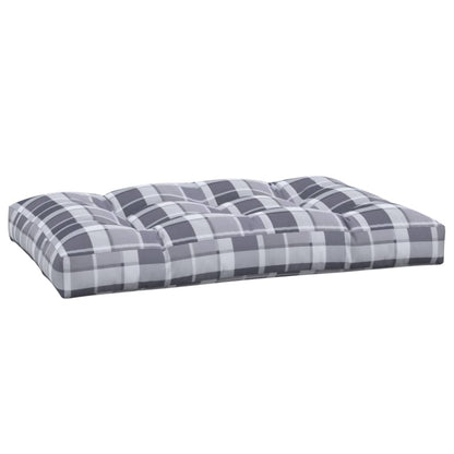 Cuscino per Pallet a Quadri Grigi 120x80x12 cm in Tessuto | homemem39