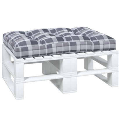 Cuscino per Pallet a Quadri Grigi 120x80x12 cm in Tessuto | homemem39