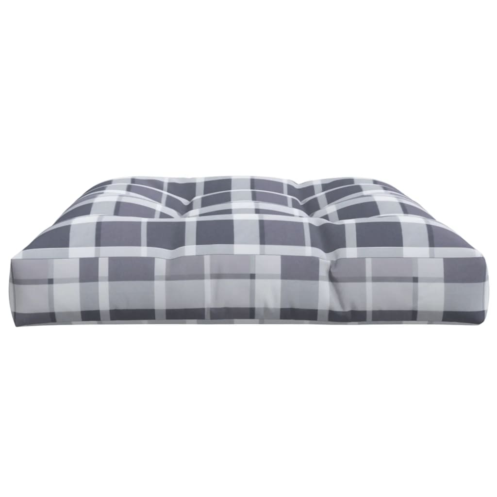 Cuscino per Pallet a Quadri Grigi 120x80x12 cm in Tessuto | homemem39