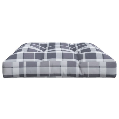 Cuscino per Pallet a Quadri Grigi 120x80x12 cm in Tessuto | homemem39