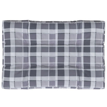 Cuscino per Pallet a Quadri Grigi 120x80x12 cm in Tessuto | homemem39
