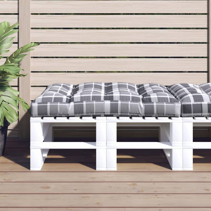 Cuscino per Pallet a Quadri Grigi 120x80x12 cm in Tessuto | homemem39