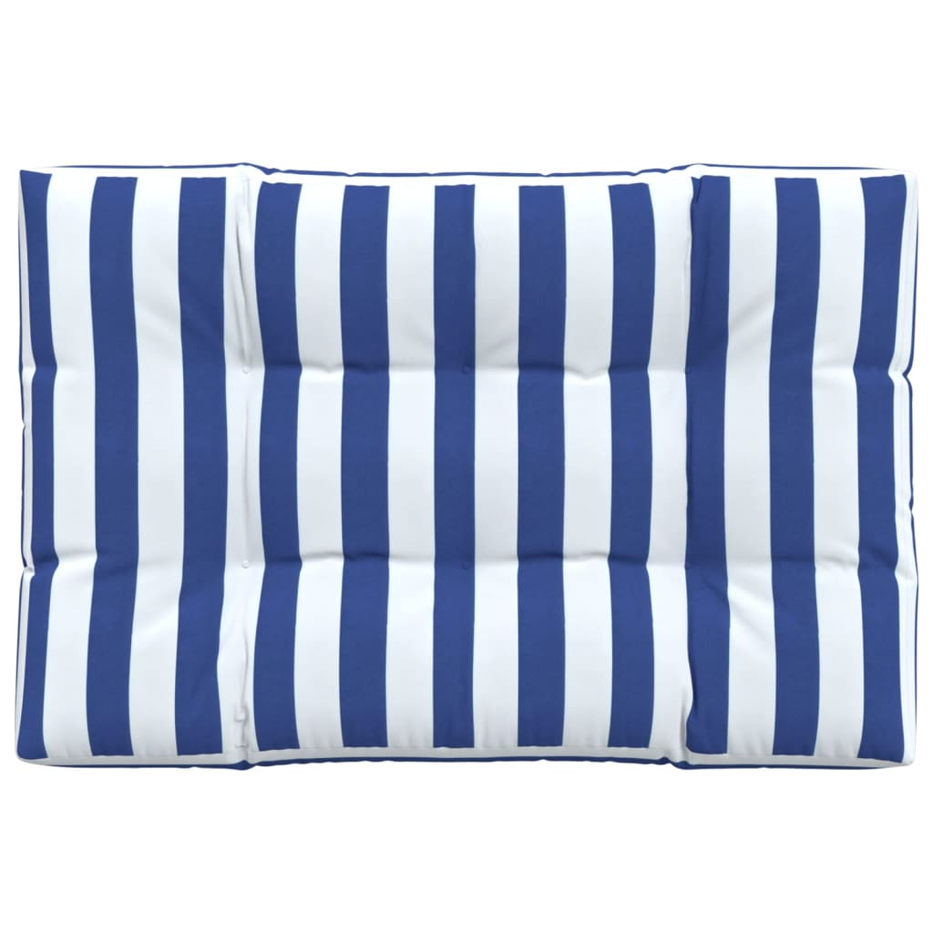 Cuscino per Pallet Strisce Bianche e Blu 120x80x12cm in Tessuto | homemem39