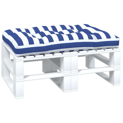 Cuscino per Pallet Strisce Bianche e Blu 120x80x12cm in Tessuto | homemem39