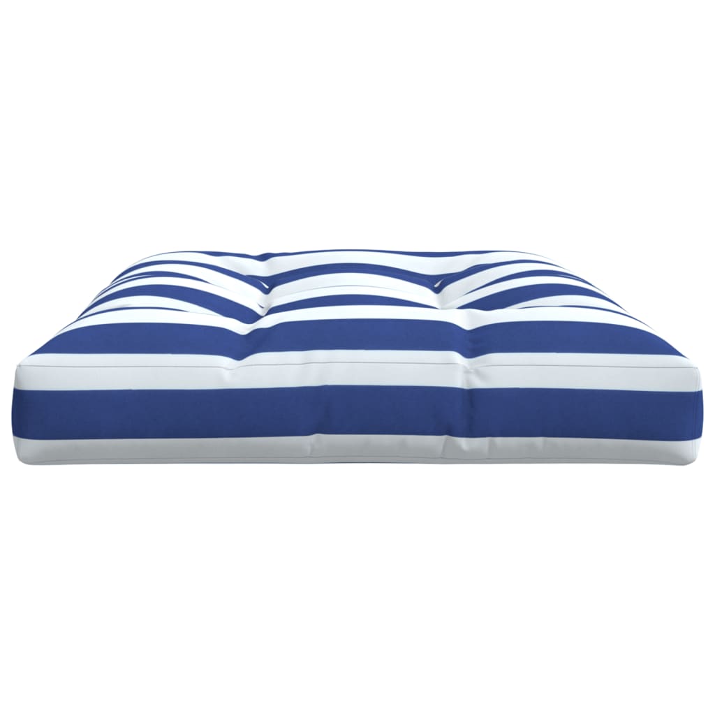 Cuscino per Pallet Strisce Bianche e Blu 120x80x12cm in Tessuto | homemem39