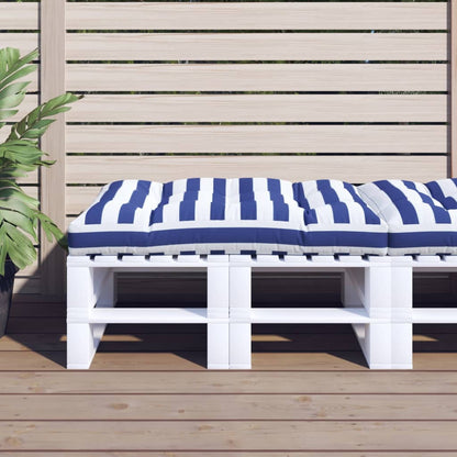Cuscino per Pallet Strisce Bianche e Blu 120x80x12cm in Tessuto | homemem39