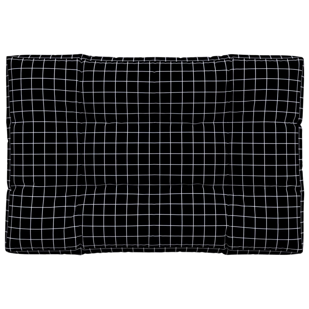 Cuscino per Pallet Motivo a Quadri Nero 120x80x12 cm in Tessuto | homemem39