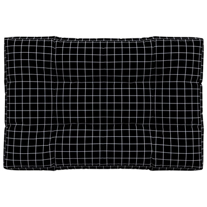 Cuscino per Pallet Motivo a Quadri Nero 120x80x12 cm in Tessuto | homemem39
