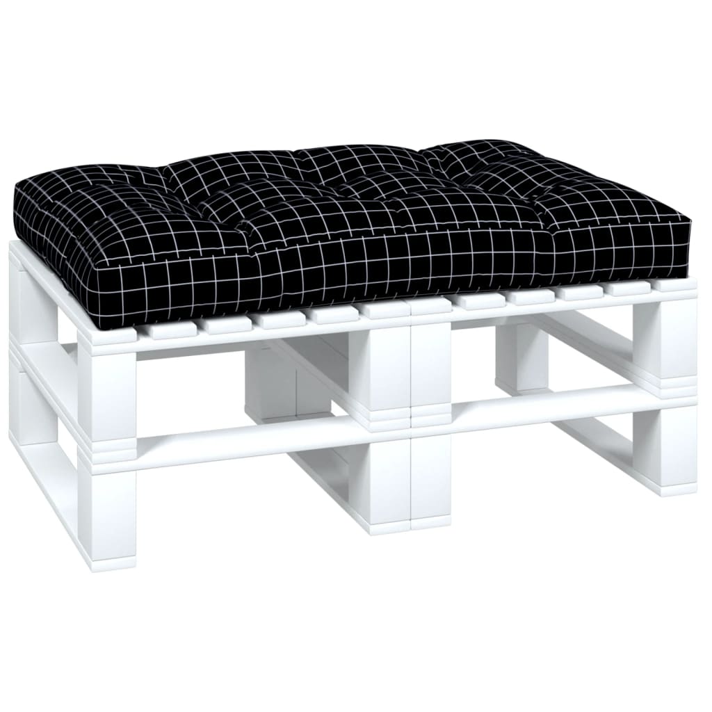 Cuscino per Pallet Motivo a Quadri Nero 120x80x12 cm in Tessuto | homemem39