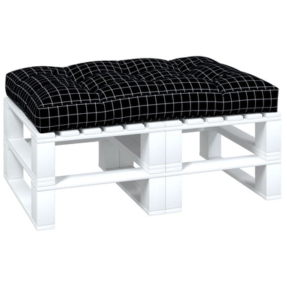 Cuscino per Pallet Motivo a Quadri Nero 120x80x12 cm in Tessuto | homemem39