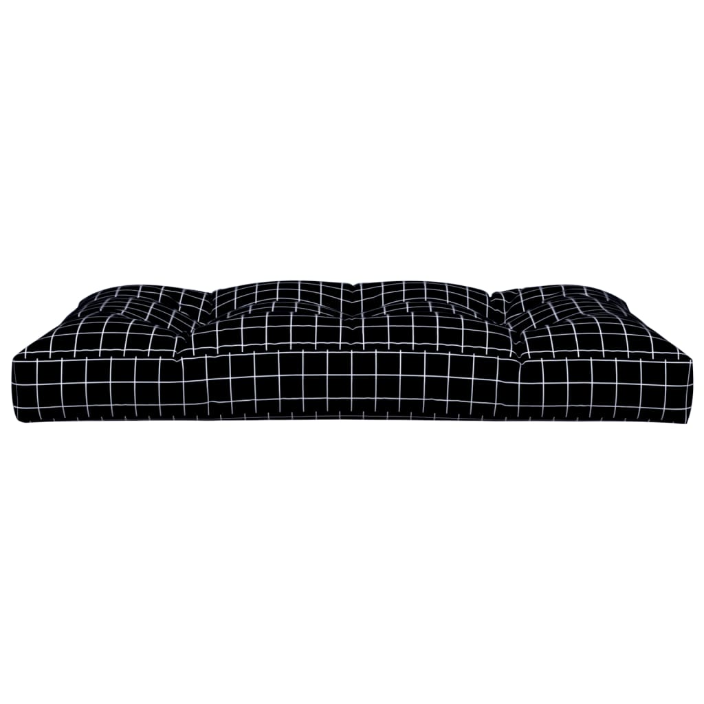 Cuscino per Pallet Motivo a Quadri Nero 120x80x12 cm in Tessuto | homemem39