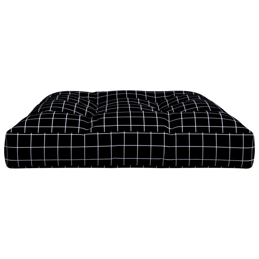 Cuscino per Pallet Motivo a Quadri Nero 120x80x12 cm in Tessuto | homemem39