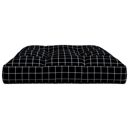 Cuscino per Pallet Motivo a Quadri Nero 120x80x12 cm in Tessuto | homemem39