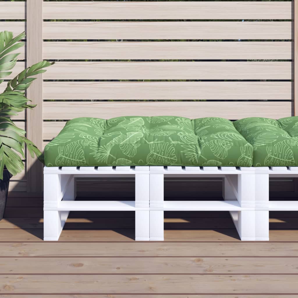 Cuscino per Pallet con Motivo a Foglie in Tessuto