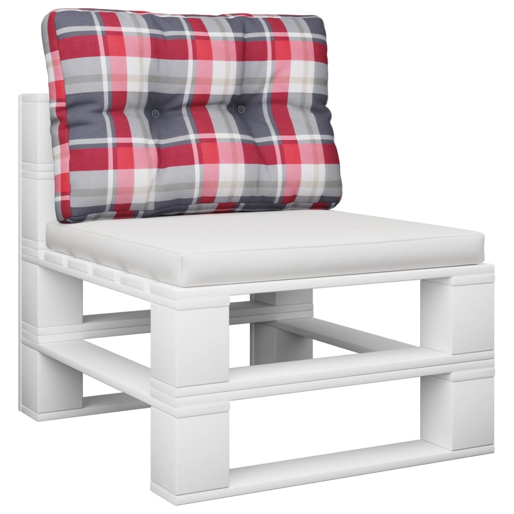 Cuscino per Pallet a Quadri Rossi 50x40x12 cm in Tessuto | homemem39
