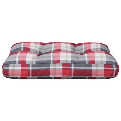 Cuscino per Pallet a Quadri Rossi 50x40x12 cm in Tessuto | homemem39