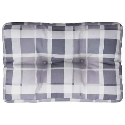 Cuscino per Pallet a Quadri Grigi 50x40x12 cm in Tessuto | homemem39
