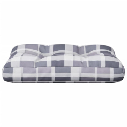 Cuscino per Pallet a Quadri Grigi 50x40x12 cm in Tessuto | homemem39