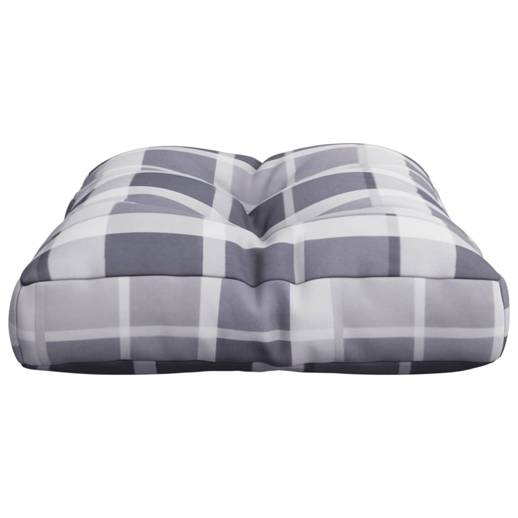 Cuscino per Pallet a Quadri Grigi 50x40x12 cm in Tessuto | homemem39