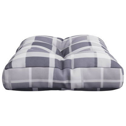 Cuscino per Pallet a Quadri Grigi 50x40x12 cm in Tessuto | homemem39