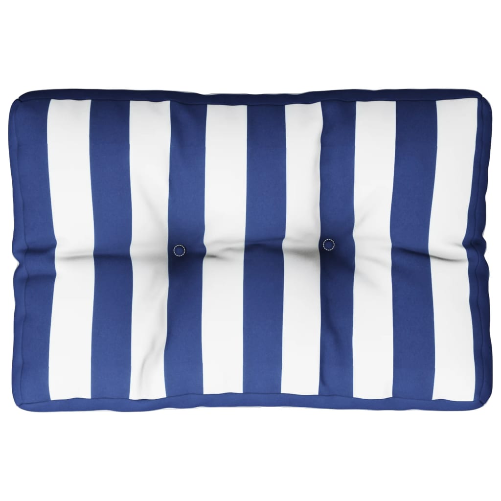 Cuscino per Pallet Strisce Bianche e Blu 50x40x12 cm in Tessuto | homemem39