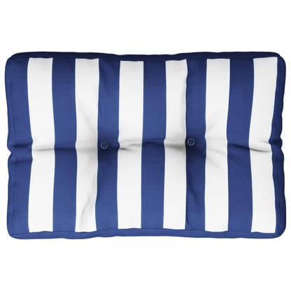 Cuscino per Pallet Strisce Bianche e Blu 50x40x12 cm in Tessuto | homemem39