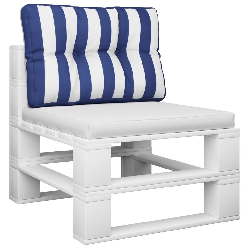 Cuscino per Pallet Strisce Bianche e Blu 50x40x12 cm in Tessuto | homemem39