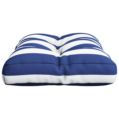 Cuscino per Pallet Strisce Bianche e Blu 50x40x12 cm in Tessuto | homemem39