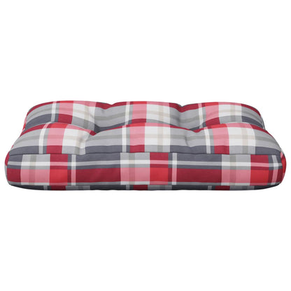 Cuscino per Pallet a Quadri Rossi 60x40x12 cm in Tessuto | homemem39