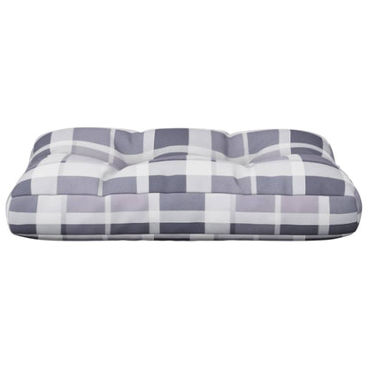 Cuscino per Pallet a Quadri Grigi 60x40x12 cm in Tessuto | homemem39
