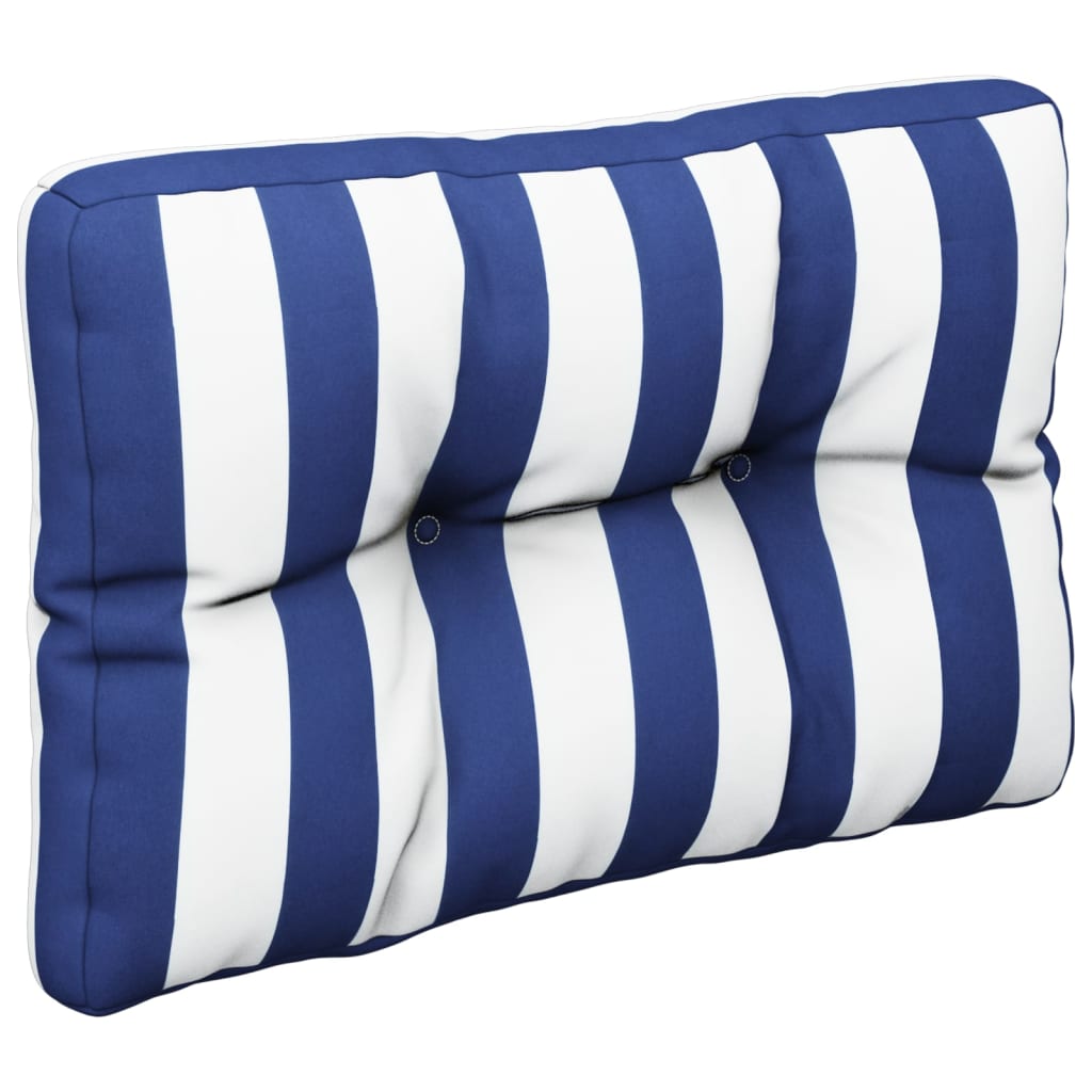Cuscino per Pallet Strisce Bianche e Blu in Tessuto