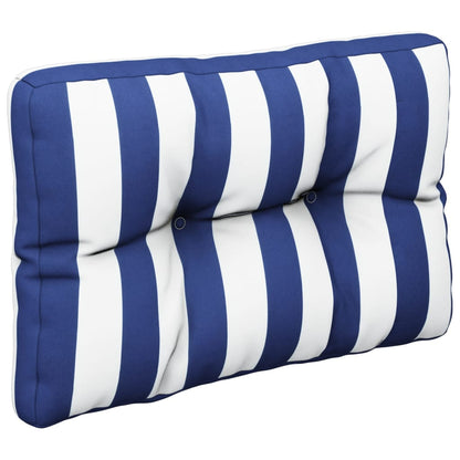 Cuscino per Pallet Strisce Bianche e Blu in Tessuto