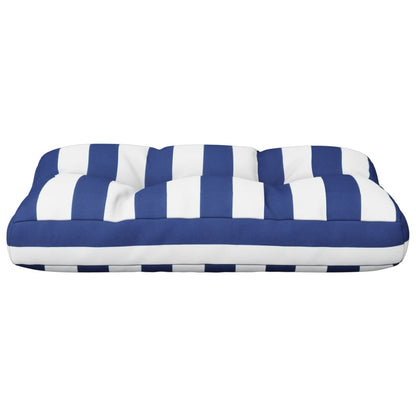 Cuscino per Pallet Strisce Bianche e Blu 60x40x12 cm in Tessuto | homemem39