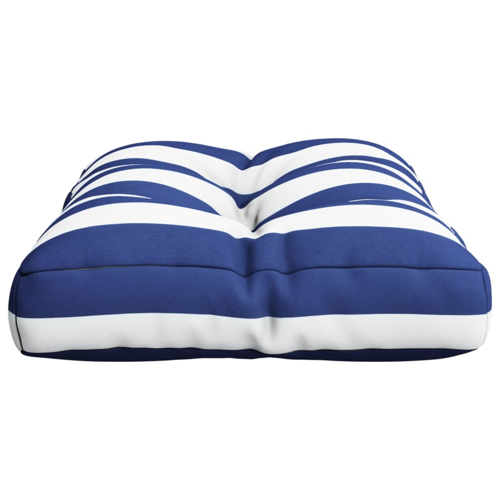 Cuscino per Pallet Strisce Bianche e Blu 60x40x12 cm in Tessuto | homemem39