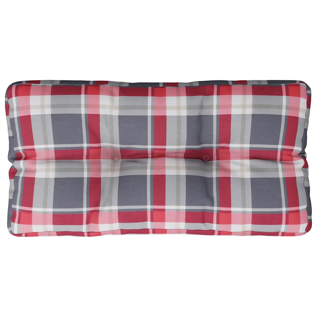 Cuscino per Pallet a Quadri Rossi 70x40x12 cm in Tessuto | homemem39