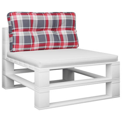 Cuscino per Pallet a Quadri Rossi 70x40x12 cm in Tessuto | homemem39