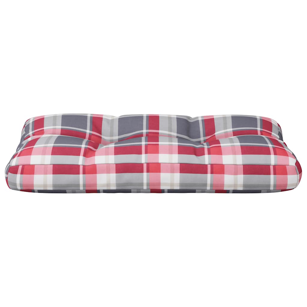 Cuscino per Pallet a Quadri Rossi 70x40x12 cm in Tessuto | homemem39
