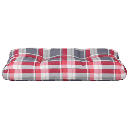 Cuscino per Pallet a Quadri Rossi 70x40x12 cm in Tessuto | homemem39