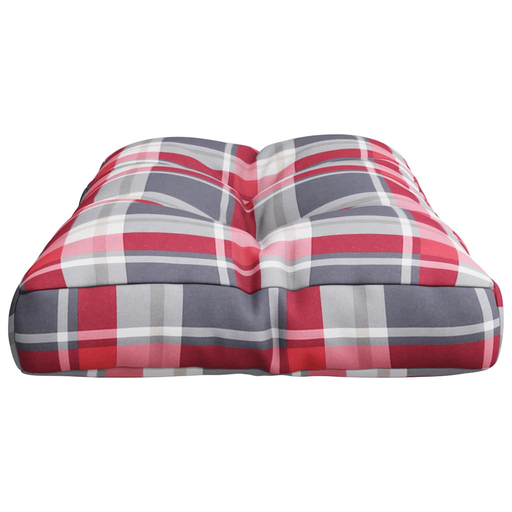 Cuscino per Pallet a Quadri Rossi 70x40x12 cm in Tessuto | homemem39
