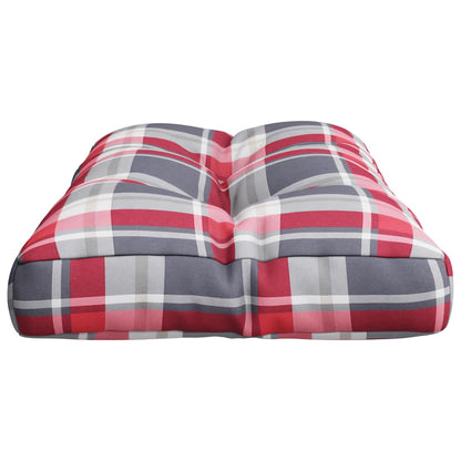 Cuscino per Pallet a Quadri Rossi 70x40x12 cm in Tessuto | homemem39
