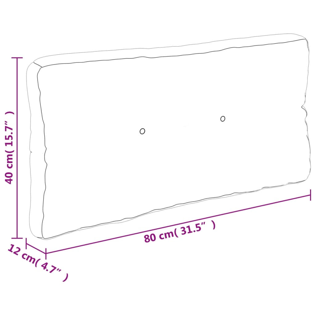 Cuscino per Pallet Antracite 80x40x12 cm in Tessuto | homemem39