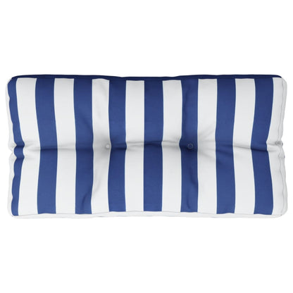 Cuscino per Pallet Strisce Bianche e Blu 80x40x12 cm in Tessuto | homemem39