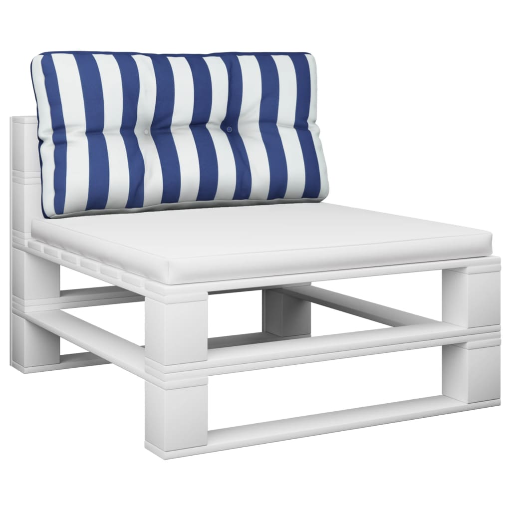 Cuscino per Pallet Strisce Bianche e Blu 80x40x12 cm in Tessuto | homemem39