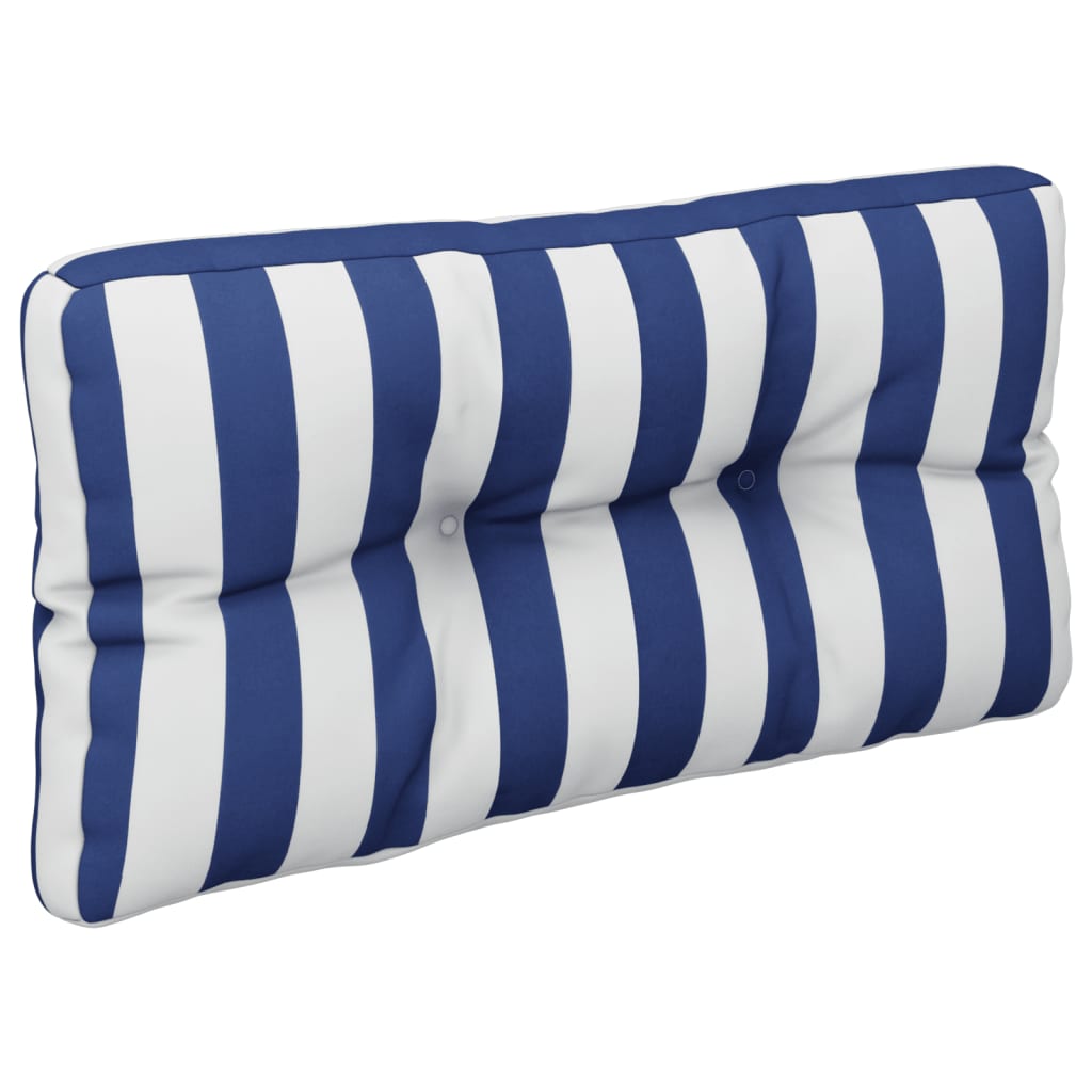 Cuscino per Pallet Strisce Bianche e Blu in Tessuto