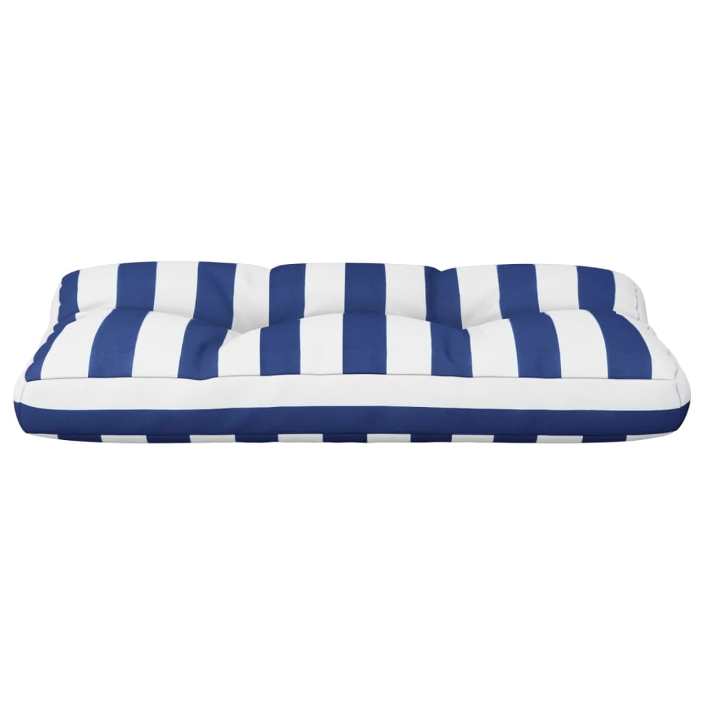 Cuscino per Pallet Strisce Bianche e Blu 80x40x12 cm in Tessuto | homemem39