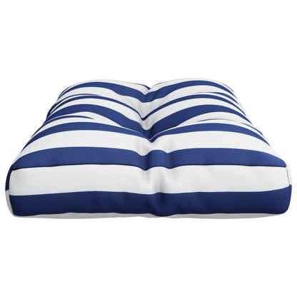 Cuscino per Pallet Strisce Bianche e Blu 80x40x12 cm in Tessuto | homemem39