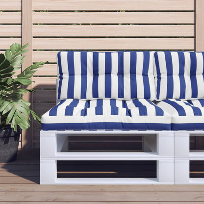 Cuscino per Pallet Strisce Bianche e Blu 80x40x12 cm in Tessuto | homemem39