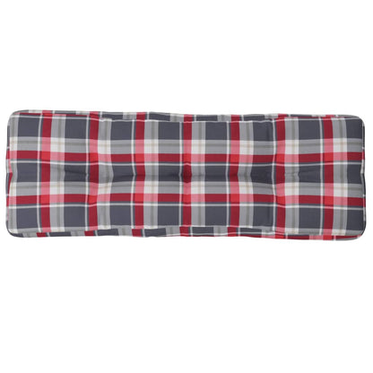 Cuscino per Pallet a Quadri Rossi 120x40x12 cm in Tessuto | homemem39