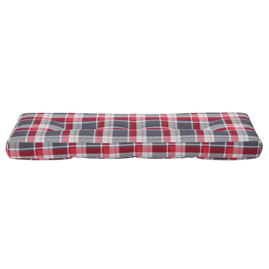 Cuscino per Pallet a Quadri Rossi 120x40x12 cm in Tessuto | homemem39